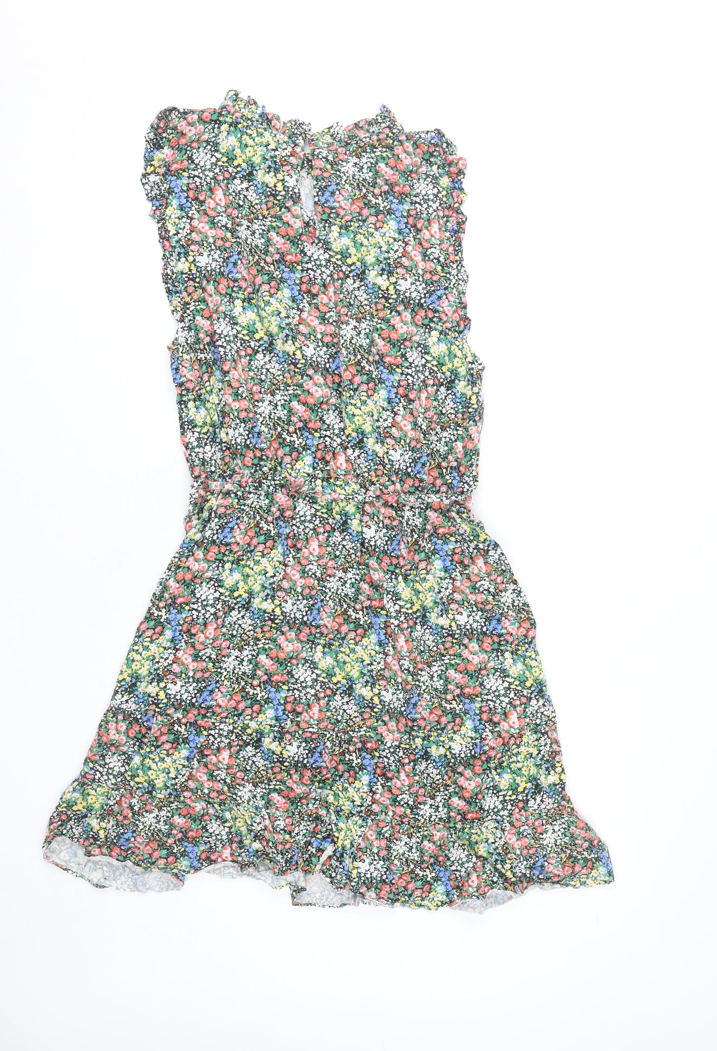 Oasis Women’s Multicoloured Floral Sleeveless Short A-Line Dress UK 14