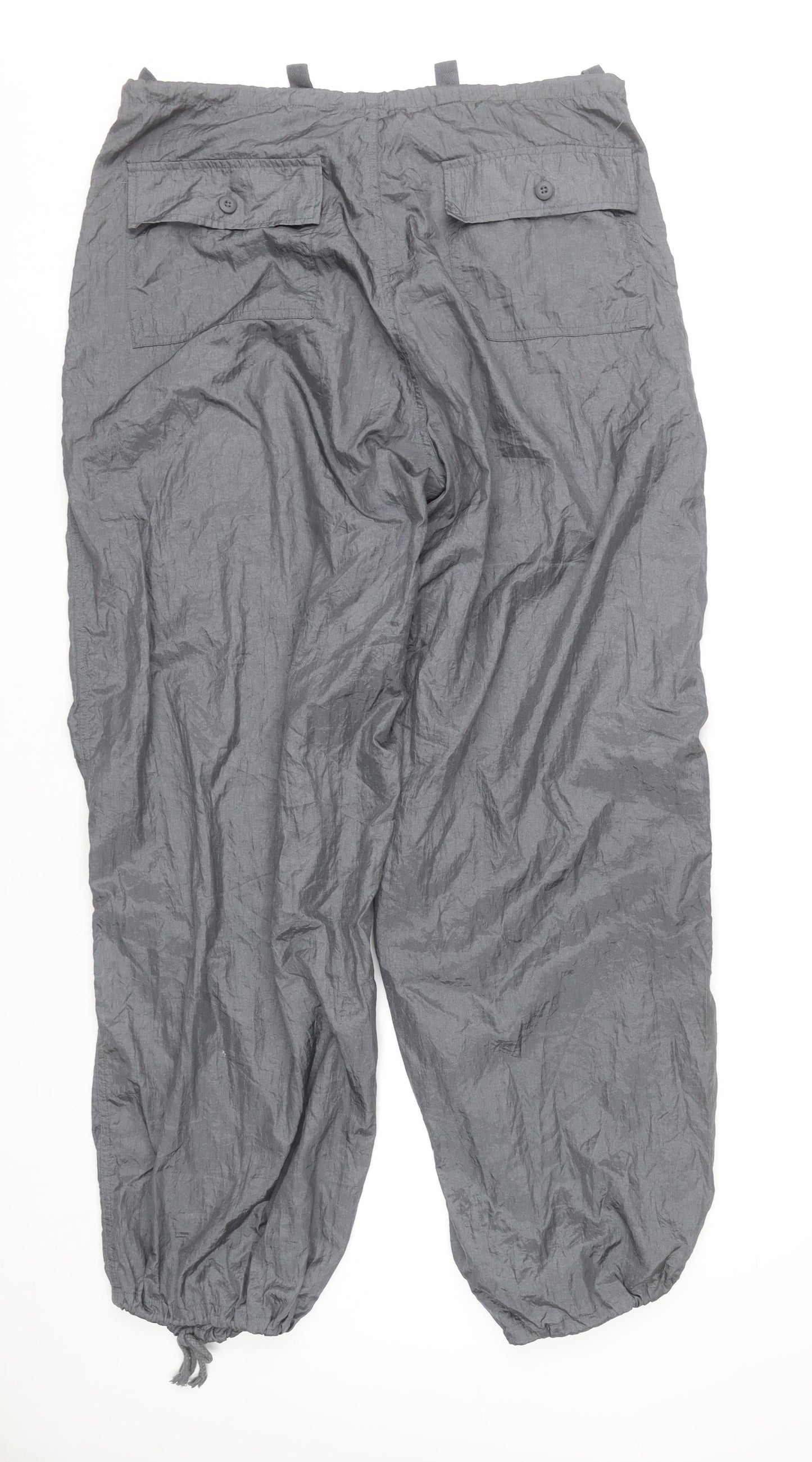 Motel Womens Grey Cargo Trousers Wide-Leg M Polyester