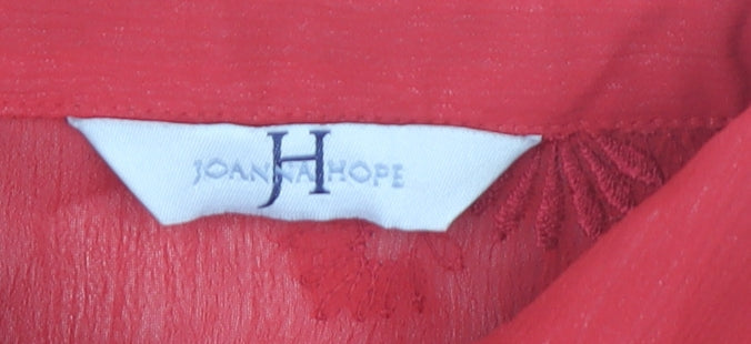 Joanna Hope Women’s Red Embroidered Button-Up Blouse Size 18