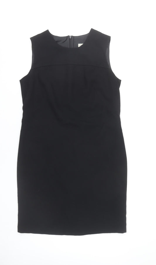 Anne Brooks Petite Womens Black Sheath Dress Size 12 Knee Length