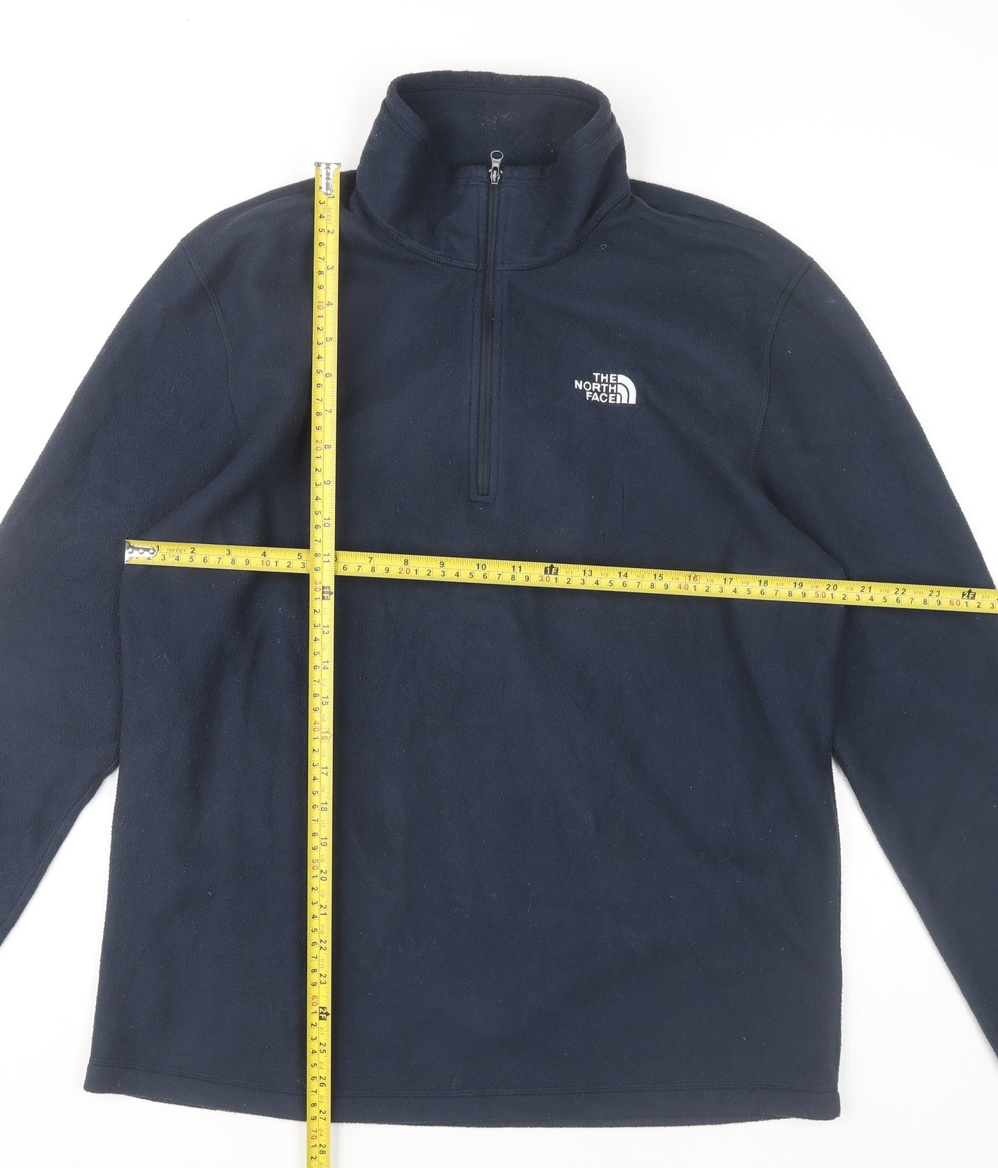 The North Face Mens Blue Fleece 1/4 Zip Pullover Sweatshirt L