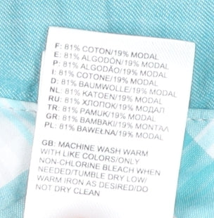 The North Face Womens Blue XS Short Sleeve Cotton Modal Button-Up Shirt
