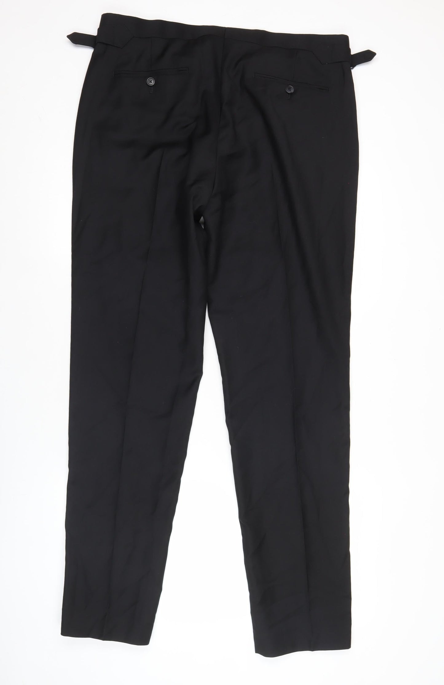 Jaeger Men's Black Wool Dress Pants 36in Waist Tailored Fit