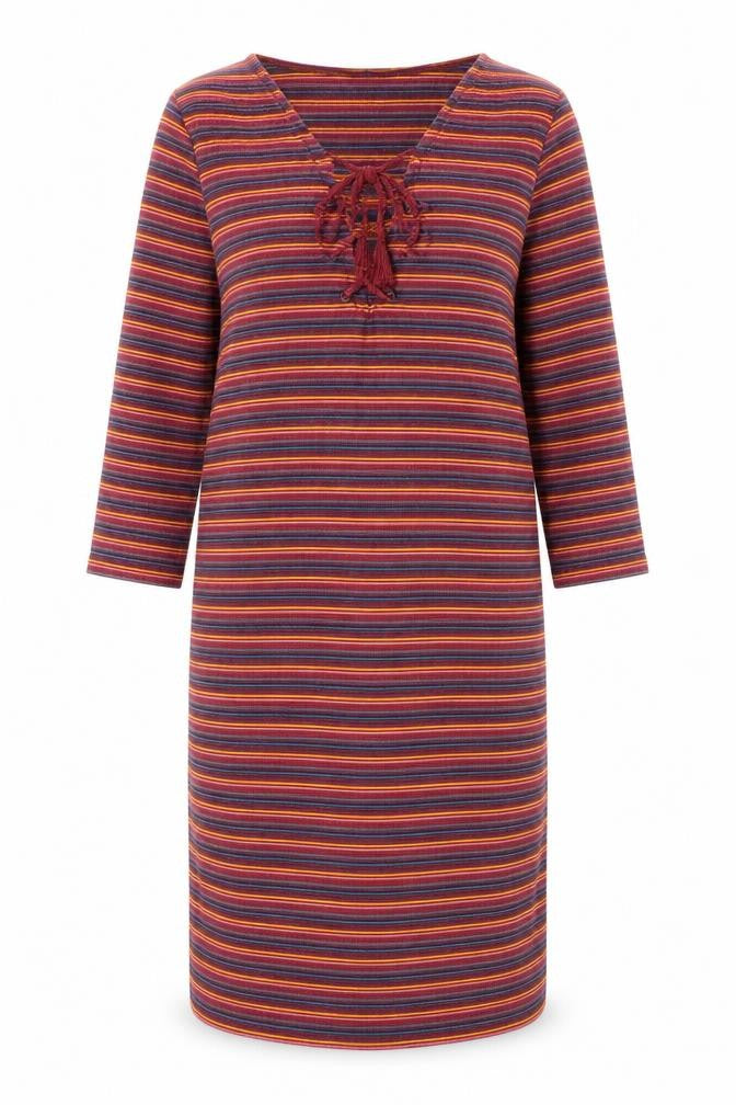 Hollister Women’s Multicoloured XS Striped Shift Dress 3/4 Sleeve