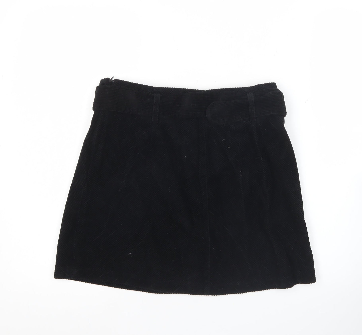 Denim Co. Womens Black Corduroy A-Line Skirt Size 12 Short
