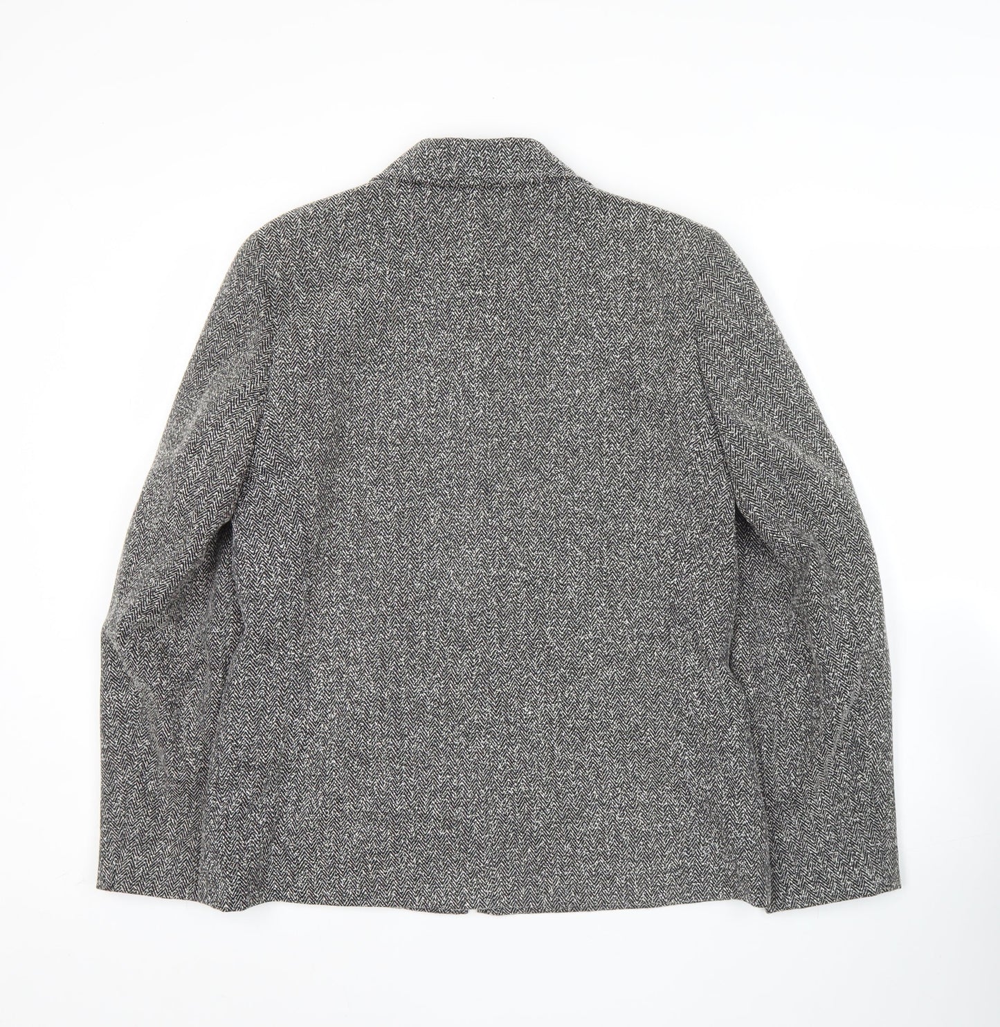 Bonmarché Women’s Grey Herringbone Jacket Size 12 Zip Business Casual