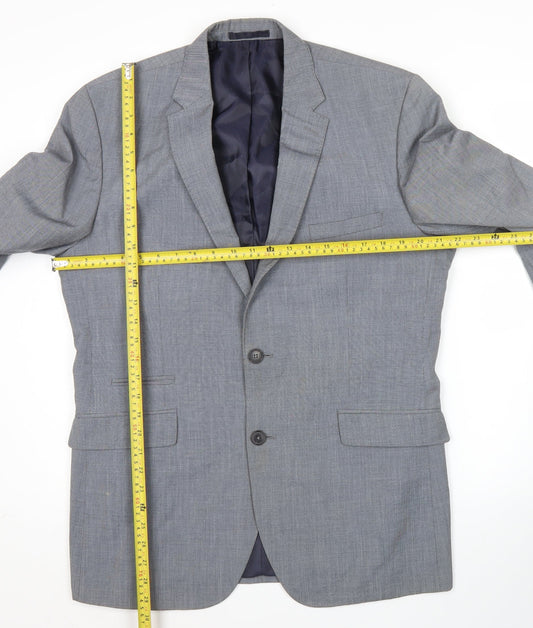 Burton Menswear Men’s Grey 42L Slim Fit Two Button Blazer Suit Jacket