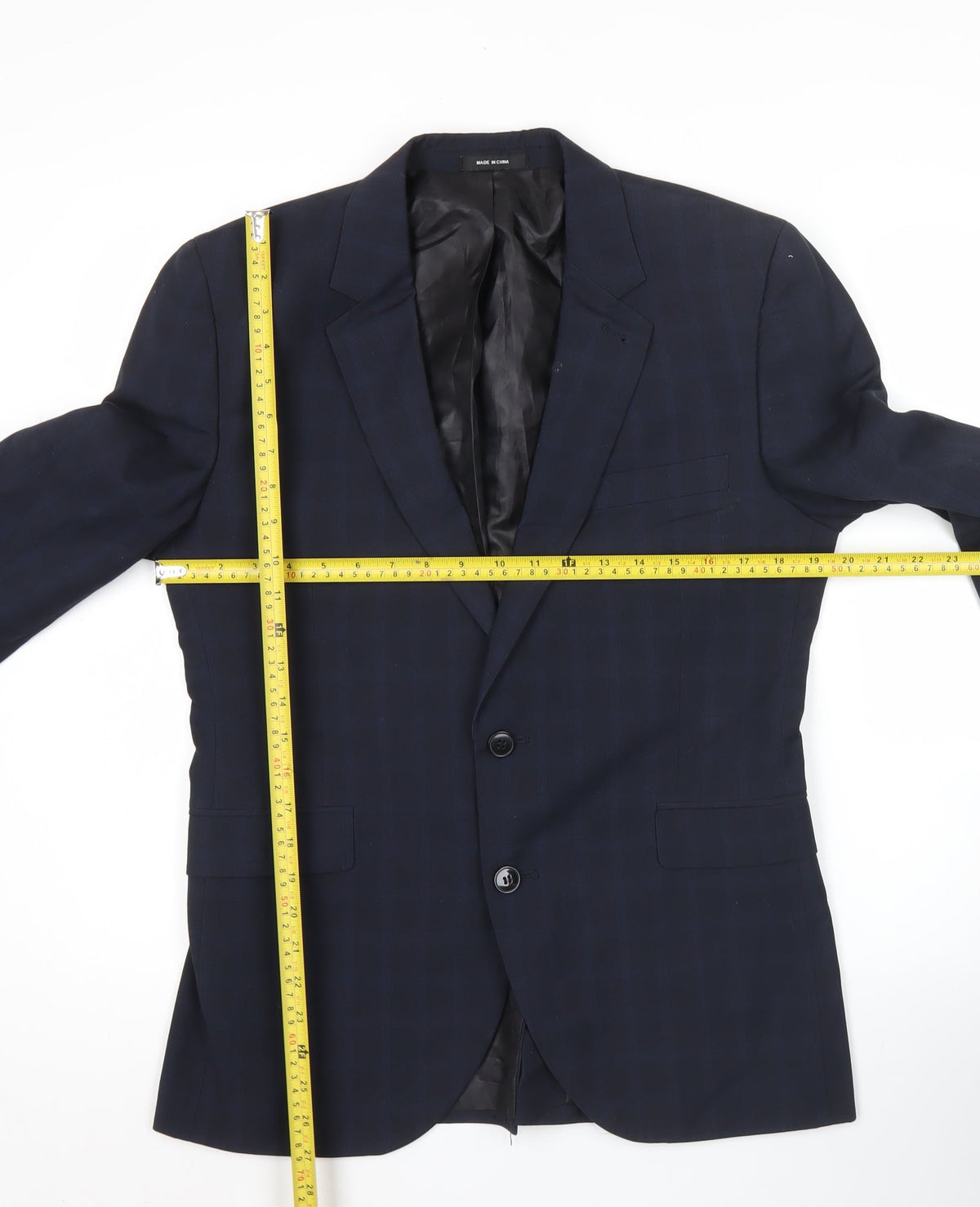 Cedarwood State Men's Blue Check Slim Fit Blazer Jacket 40R