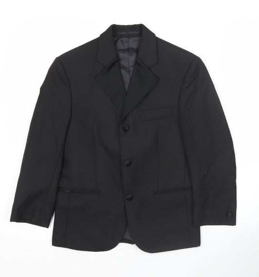 Young’s Formalwear Boys Black Shawl Lapel Tuxedo Blazer Jacket Size 24 in