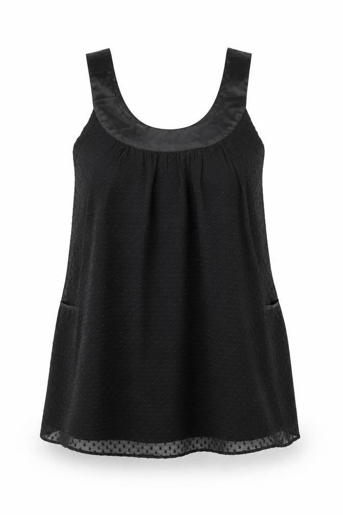 Front view of Miss Selfridge women’s black, size UK 8, halter chiffon blouse