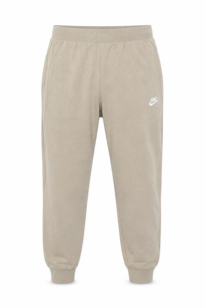Front view of Nike boys’ beige xl jogger sweatpants elastic waist tapered fleece