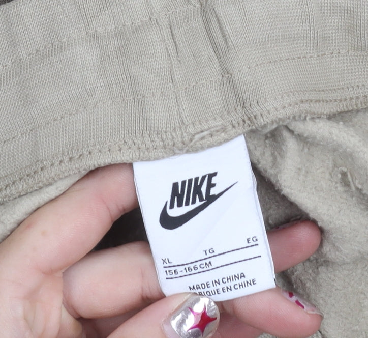 Nike Boys Beige XL Jogger Sweatpants Elastic Waist Tapered Fleece