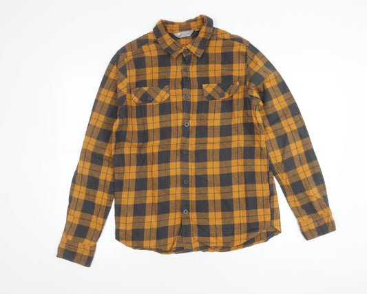 Mountain Warehouse Men's Brown Check Flannel Shirt M Long Sleeve
