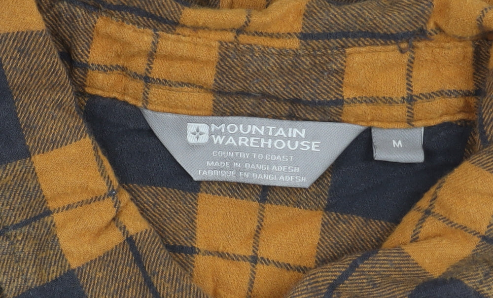 Mountain Warehouse Men's Brown Check Flannel Shirt M Long Sleeve