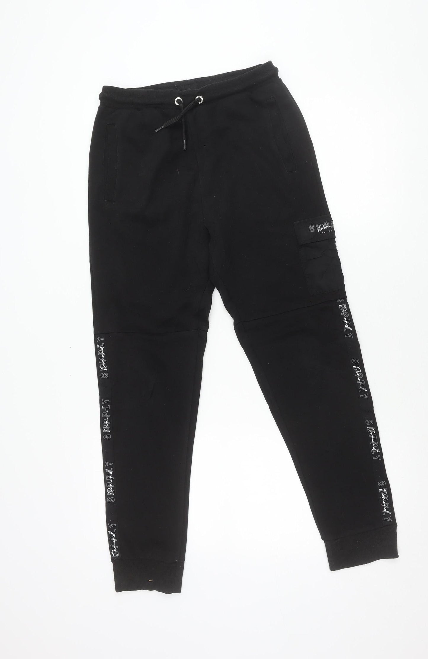 Supply & Demand Teens Black Jogger Trousers XL Cotton Blend