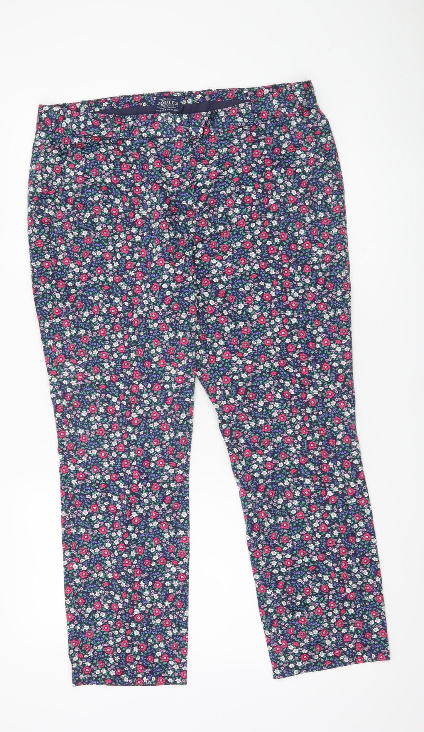 Joules Womens Multicoloured Floral Leggings Size 14 Slim Fit