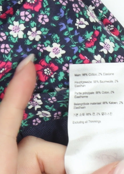Joules Womens Multicoloured Floral Leggings Size 14 Slim Fit