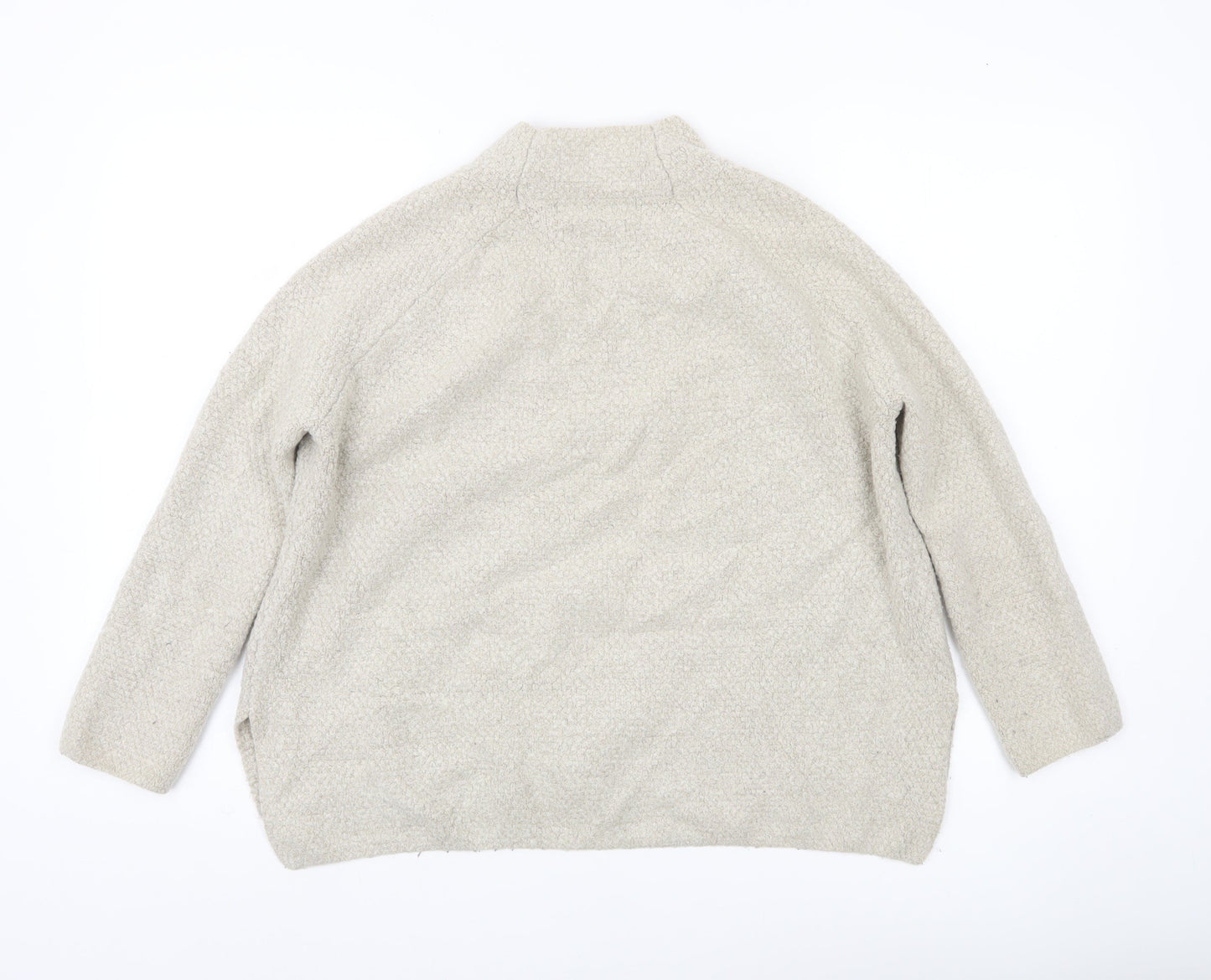 MNG Basics Women’s Beige Mock Neck Pullover Jumper Size 8