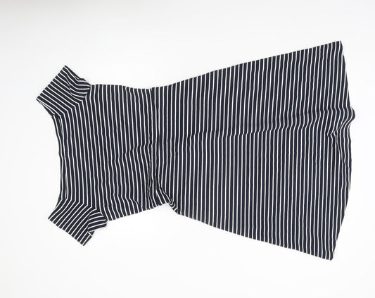 Boden Women’s Blue Striped Fit & Flare Knee Length Dress Size 10