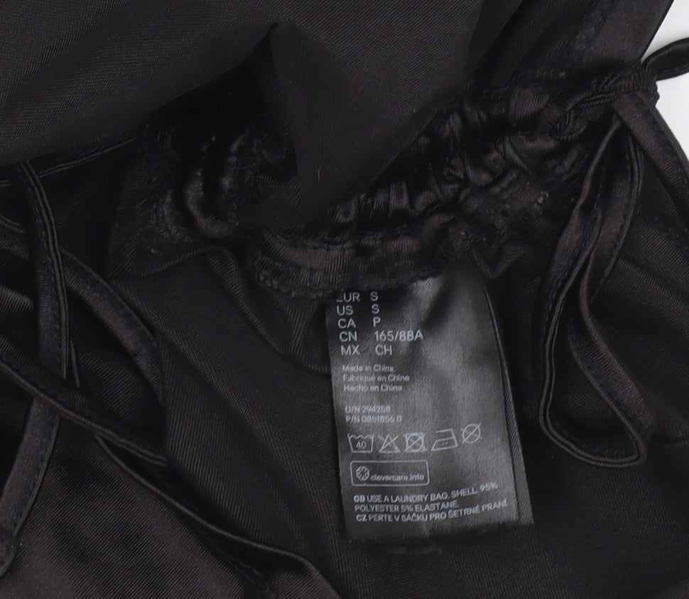 H&M Divided Women’s Black Slip Ruched Mini Party Dress Size S