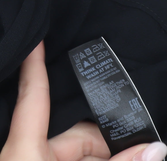Marks and Spencer Womens Black Size 12 Shift Dress 3/4 Sleeve