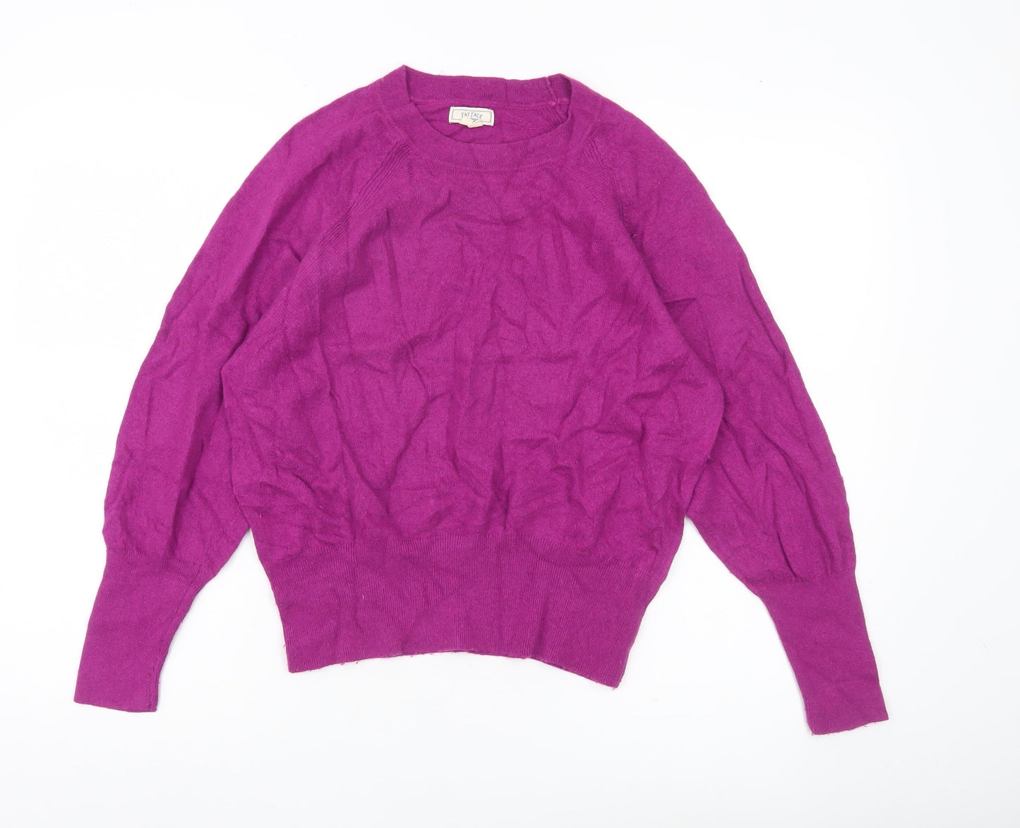 Fat Face Women's Purple Size 16 Crew Neck Wool Blend Jumper