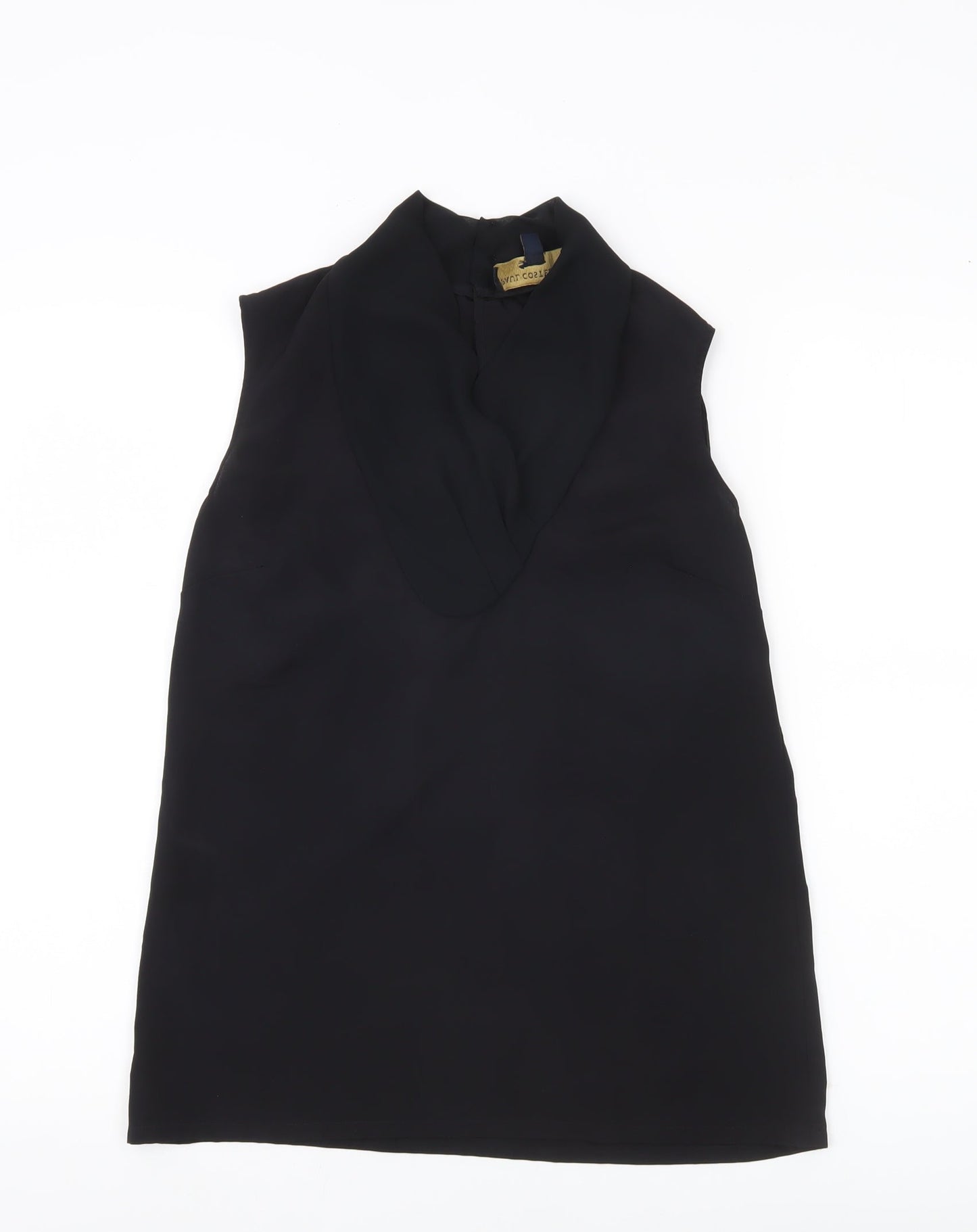Paul Costelloe Women Black Chiffon Cowl Neck Sleeveless Blouse UK 10