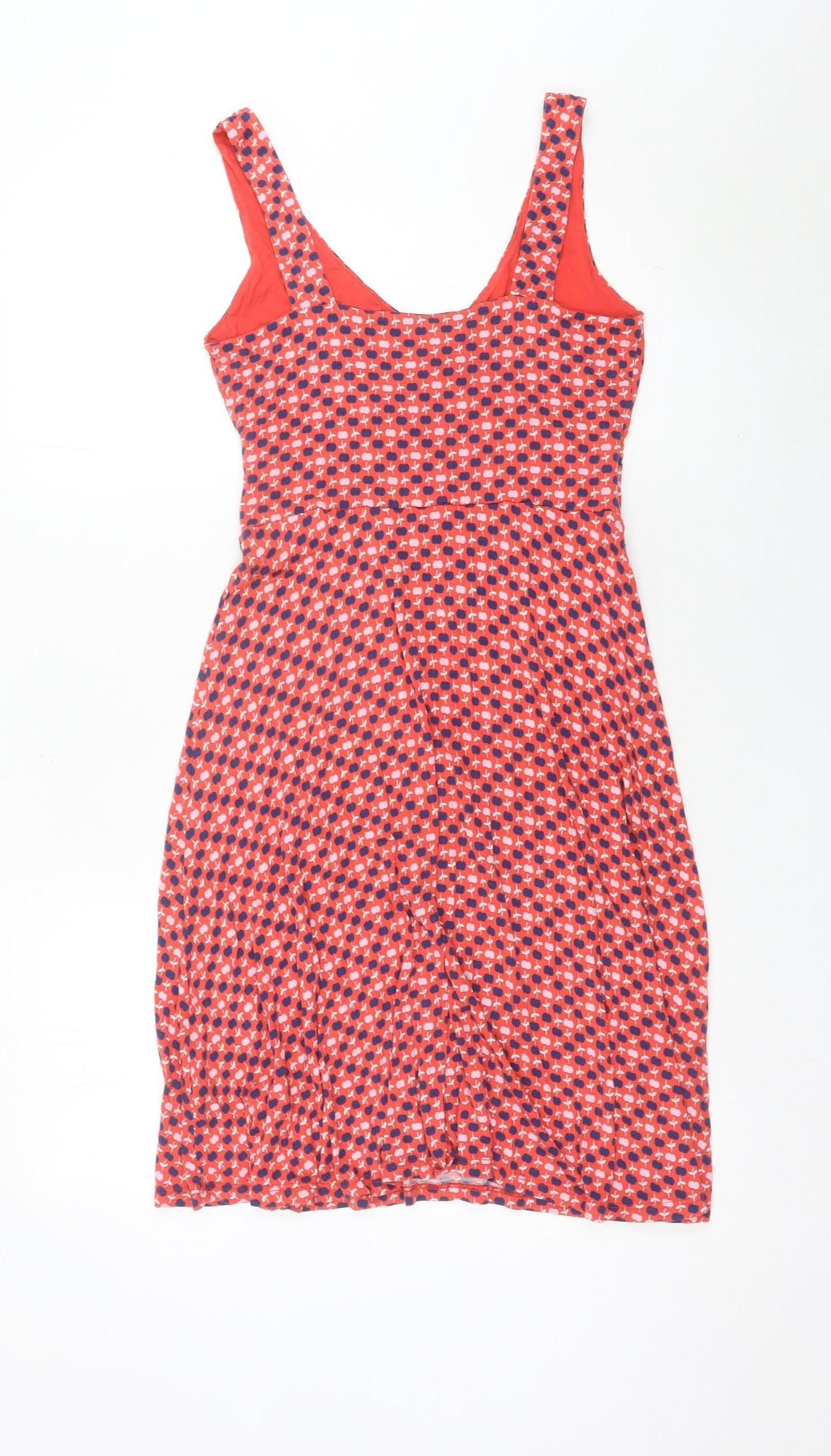 Boden Womens Red Geometric Print Fit & Flare Sleeveless Dress UK 10
