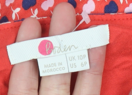 Boden Womens Red Geometric Print Fit & Flare Sleeveless Dress UK 10