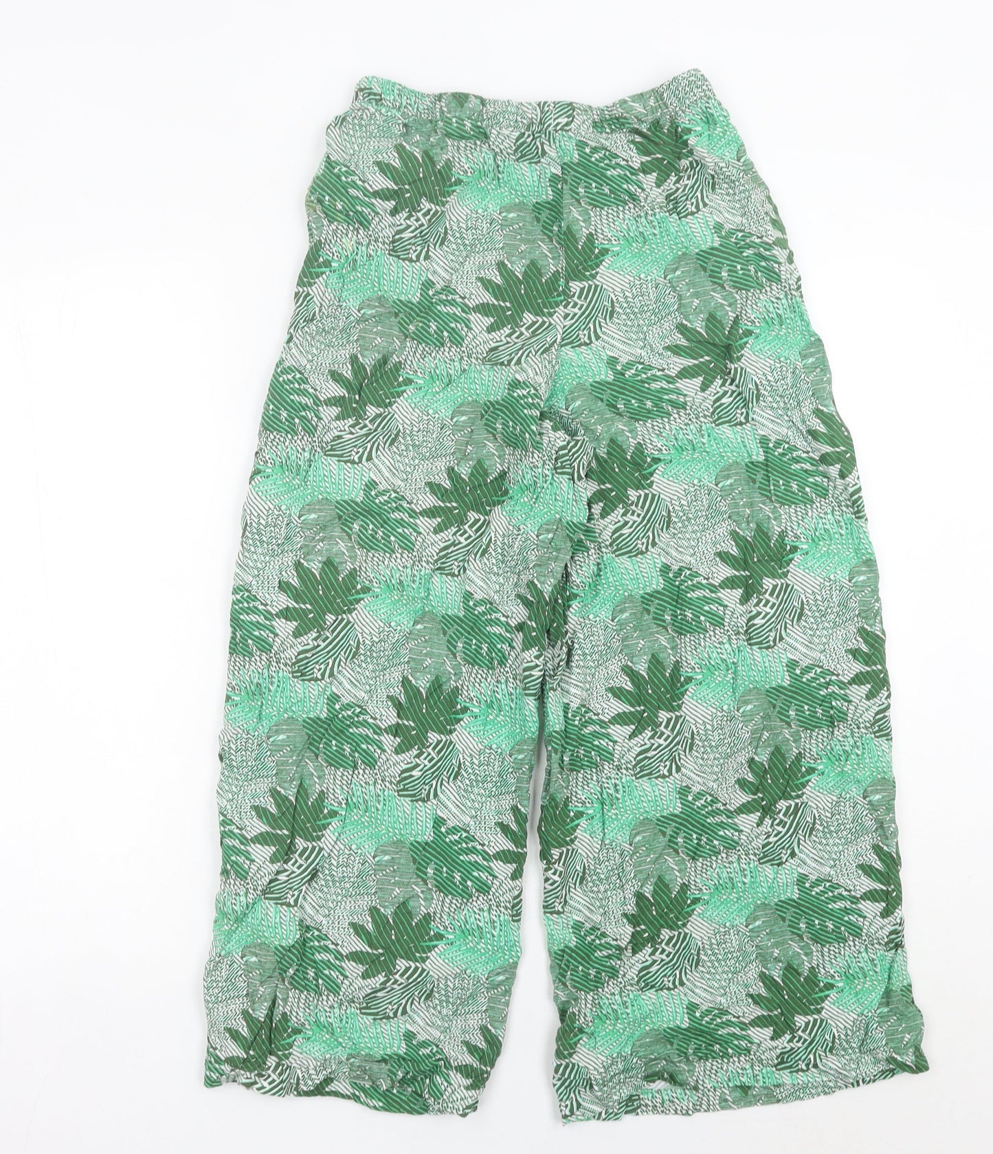 Marks and Spencer Women’s Green Wide-Leg Viscose Trousers Size 6