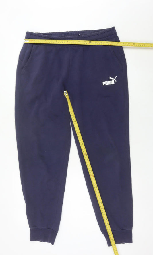 Puma Mens Blue XL Jogger Sweatpants Tapered Fit Casual