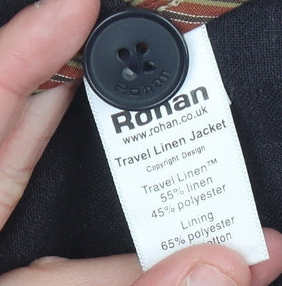 Rohan Womens Black Linen Blend Travel Jacket Size S