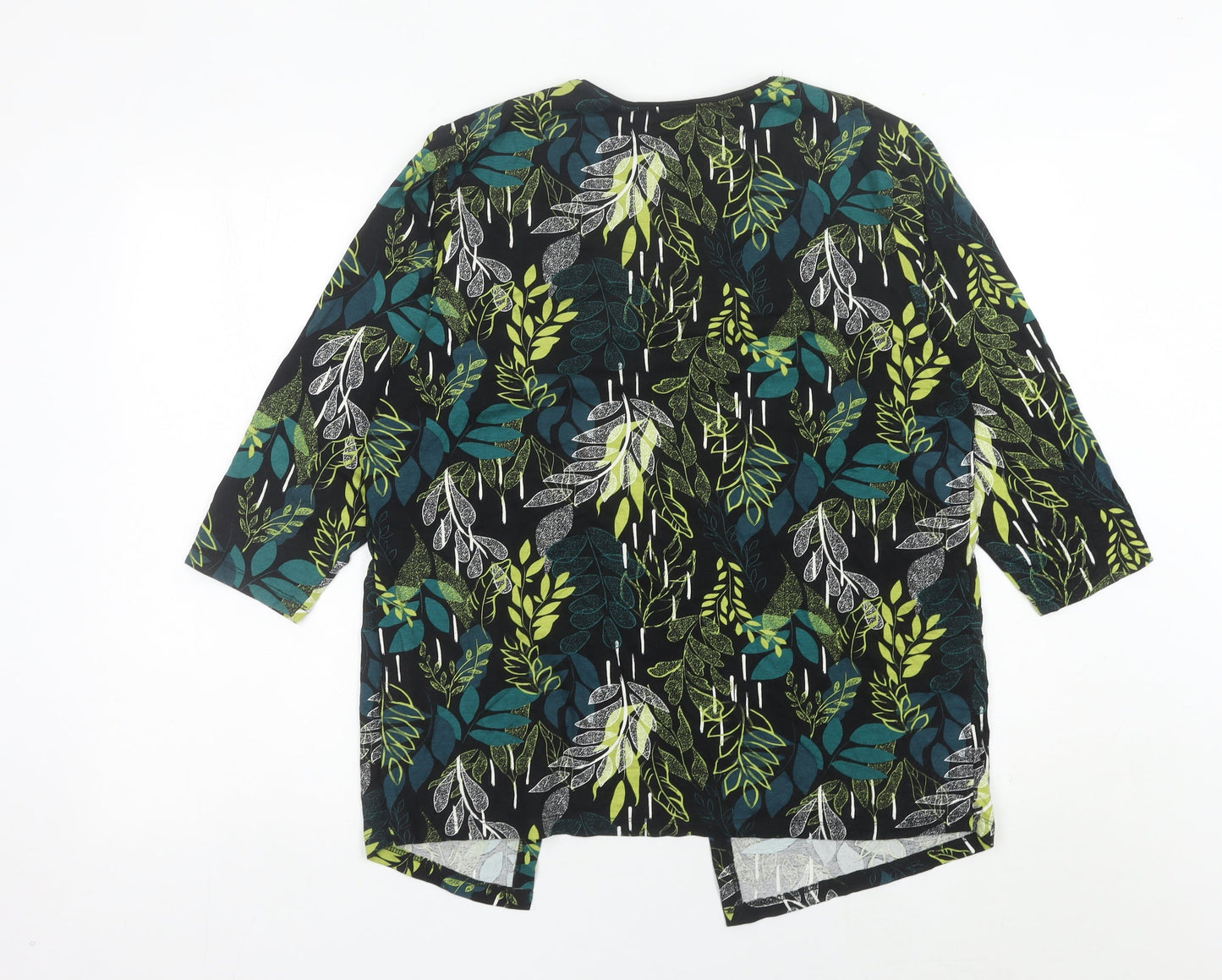 TIGI Womens Multicoloured Floral Tunic Blouse Size 14 3/4 Sleeve