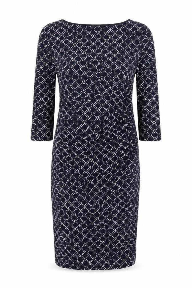 Boden Women’s Blue Geometric Sheath Dress Size 12 Knee Length