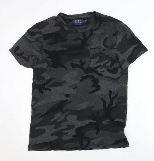 Ralph Lauren Men's Grey Camouflage Slim Fit T-Shirt Size M