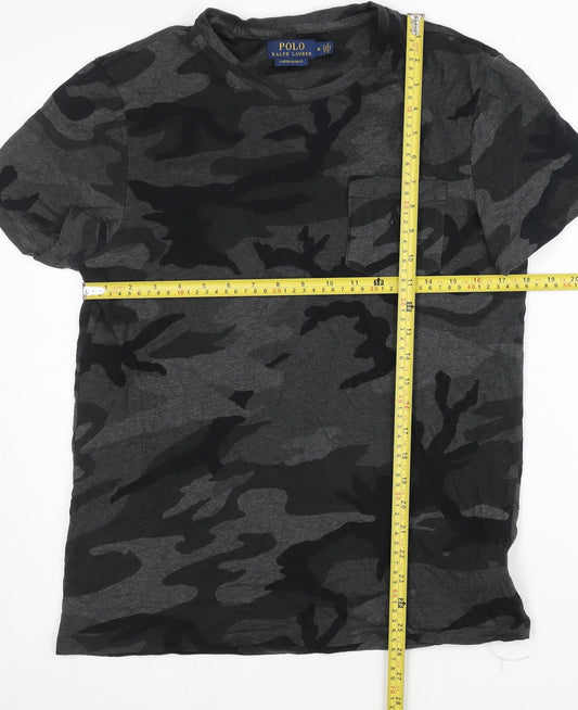 Ralph Lauren Men's Grey Camouflage Slim Fit T-Shirt Size M