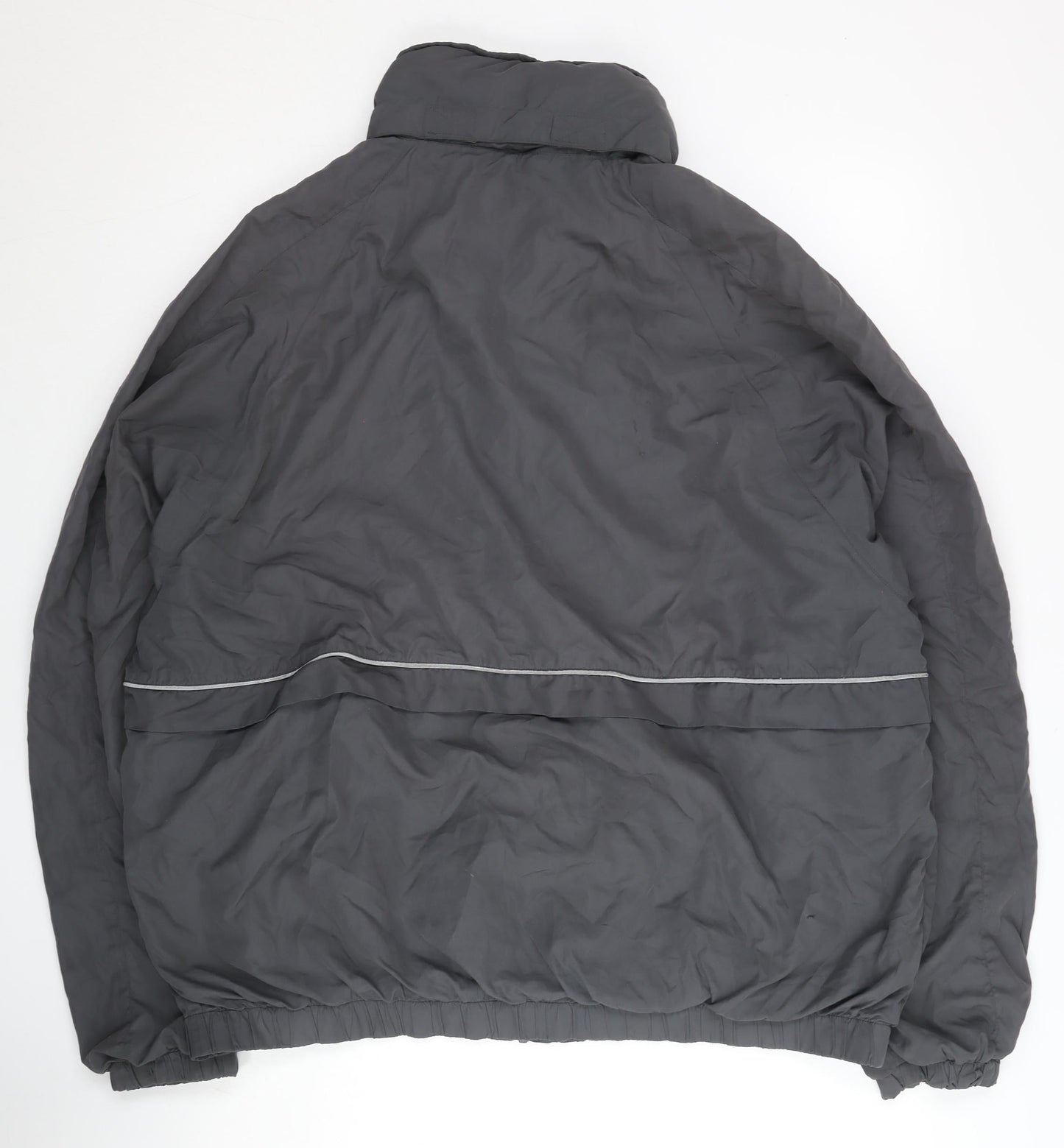 Lacoste Men’s Grey Bomber Jacket Size L Full Zip Logo Pockets