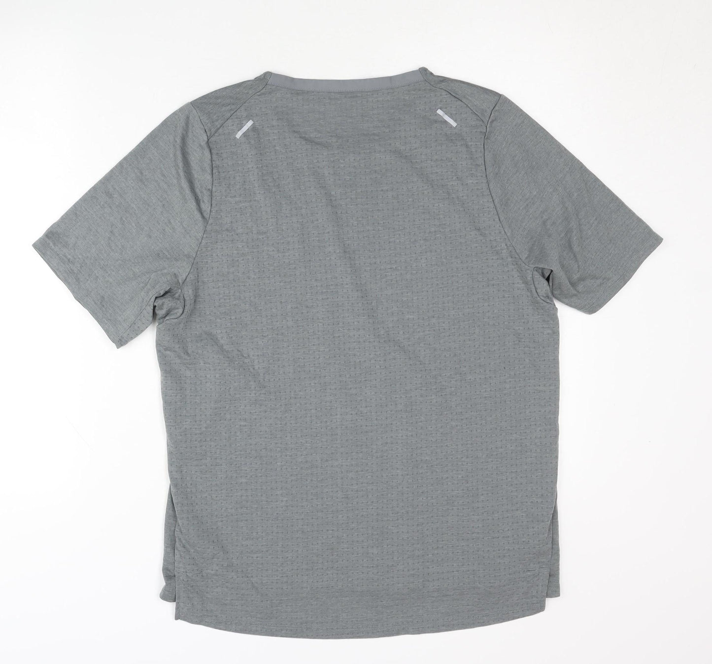 Nike Men's Grey Dri-Fit Running T-Shirt Size M Short Sleeve Sports Top