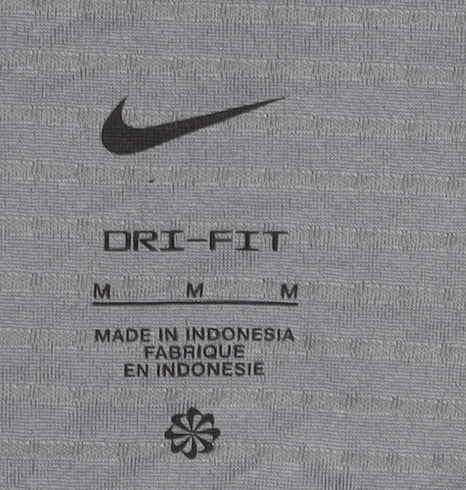 Nike Men's Grey Dri-Fit Running T-Shirt Size M Short Sleeve Sports Top