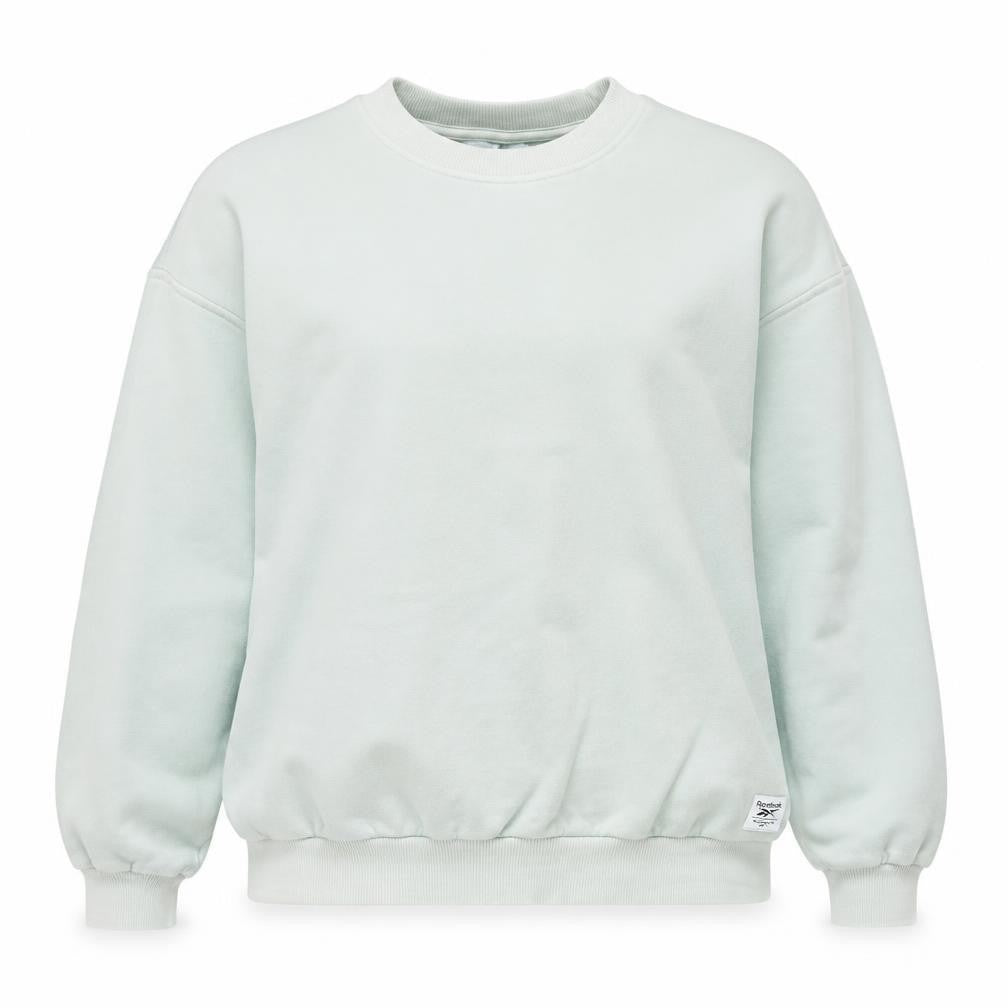 Womens UK L Relaxed Reebok Green Pullover Sweatshirt