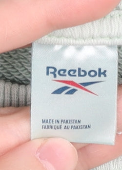 Reebok Womens Sweatshirt Mint Green L Cotton Pullover Crew Neck