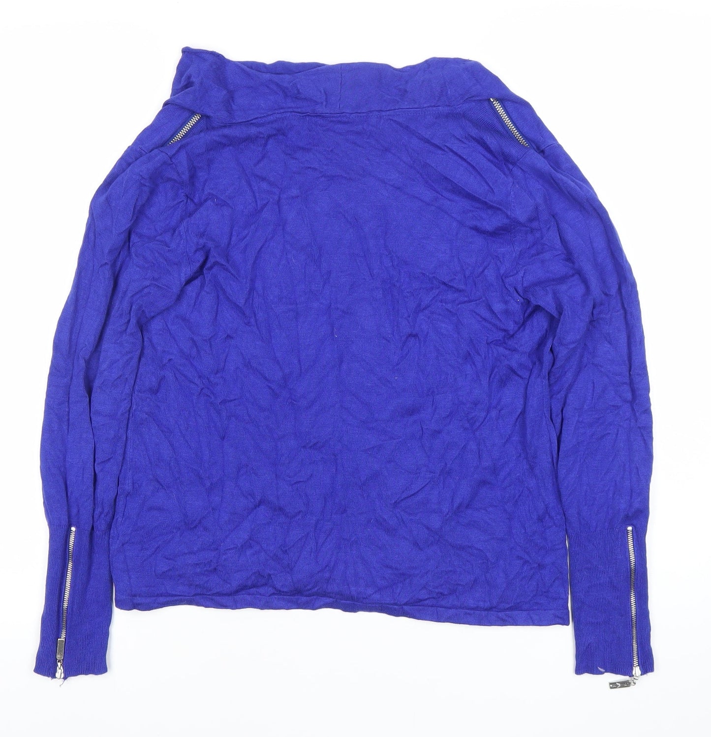 Star by Julien Macdonald Womens Blue Size 12 Cowl Neck Knit Top