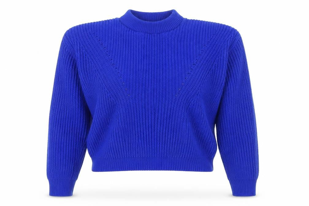 Boohoo Women’s Blue Mock Neck Chunky Knit Pullover Jumper Size L