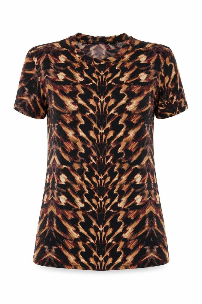 Dorothy Perkins Womens Animal Print T-Shirt UK 12 Multicoloured
