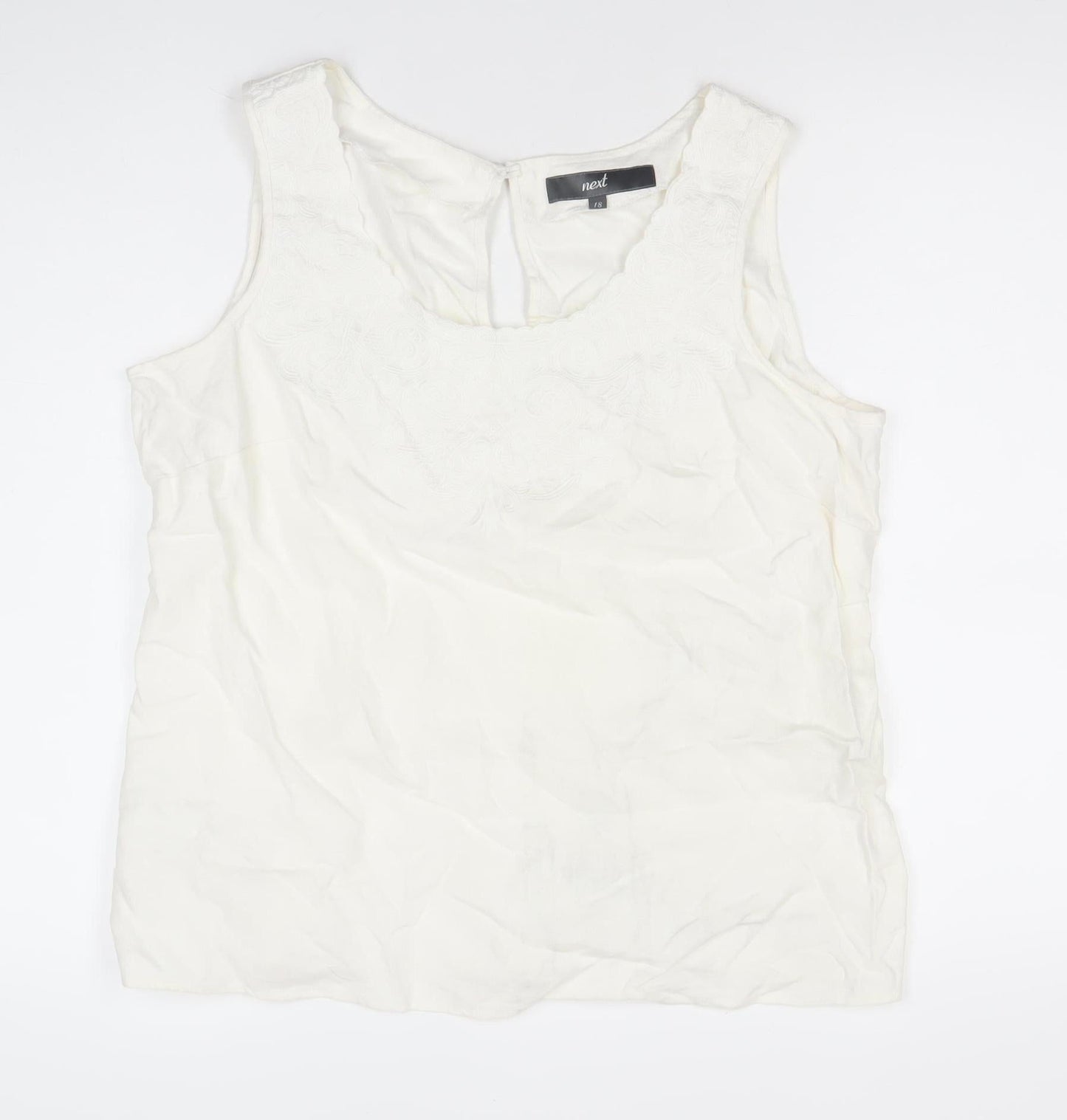 Next Women’s Ivory Linen Sleeveless Blouse Size 18