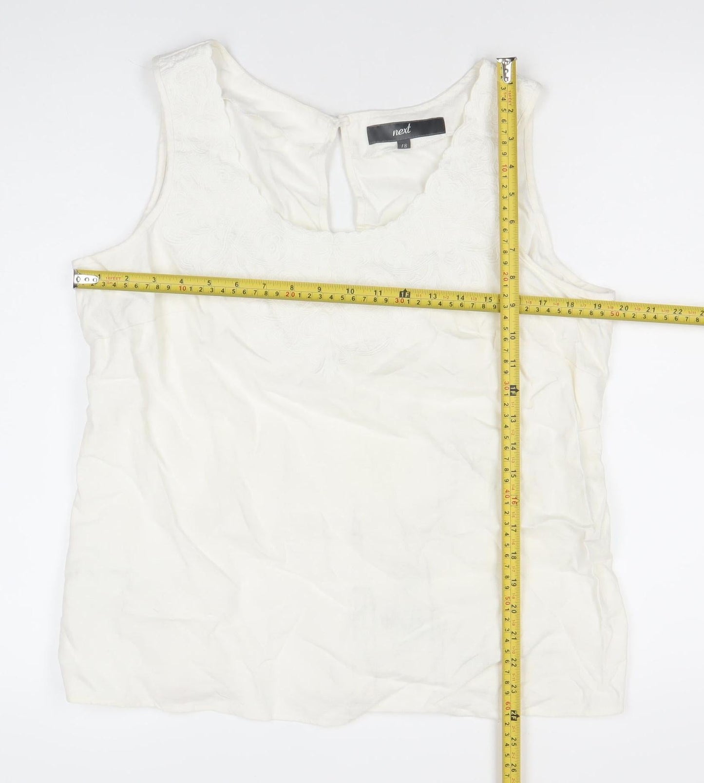Next Women’s Ivory Linen Sleeveless Blouse Size 18