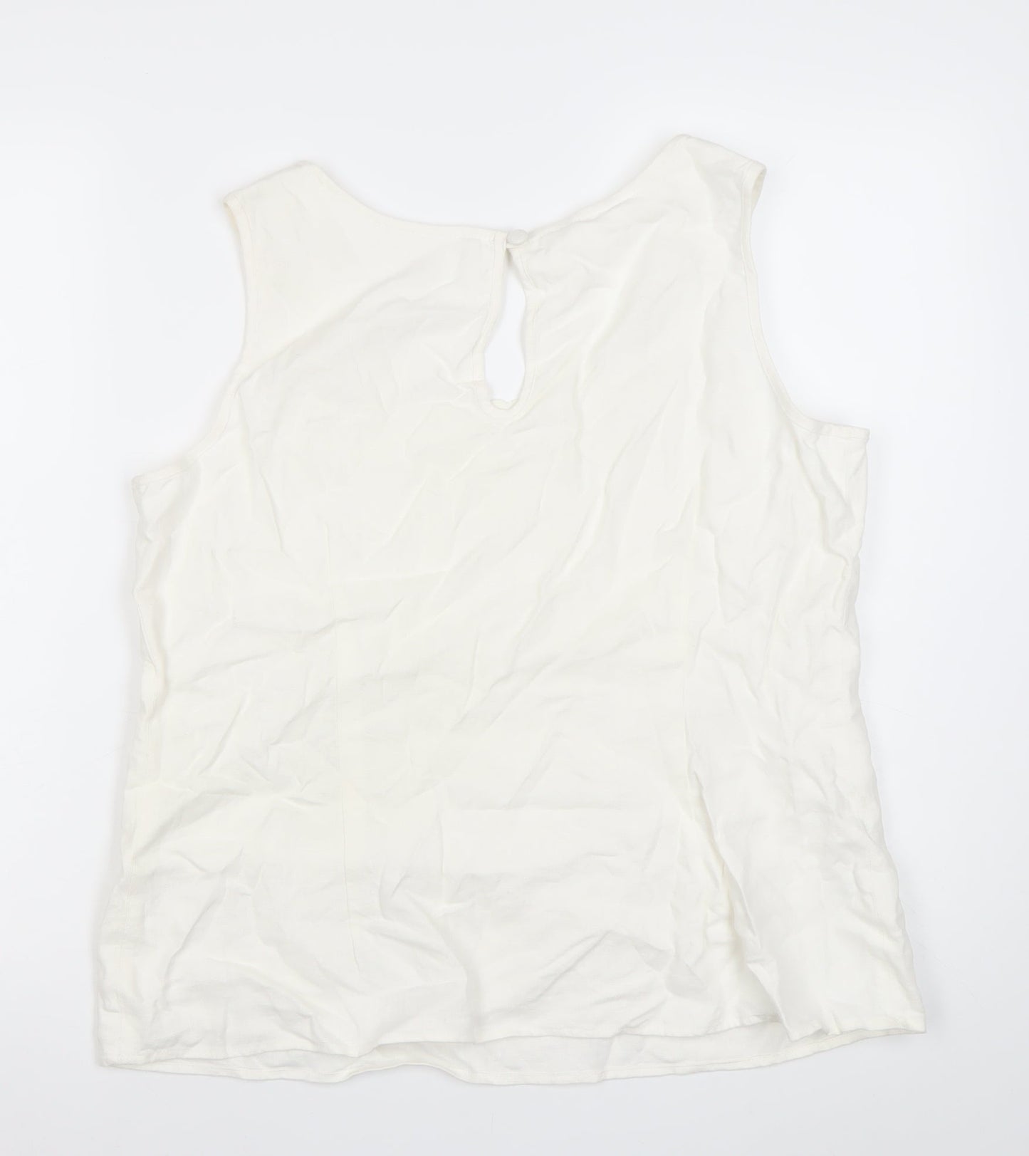 Next Women’s Ivory Linen Sleeveless Blouse Size 18