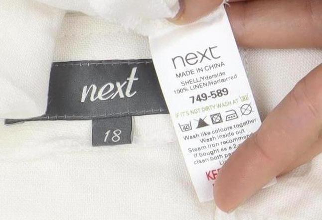 Next Women’s Ivory Linen Sleeveless Blouse Size 18