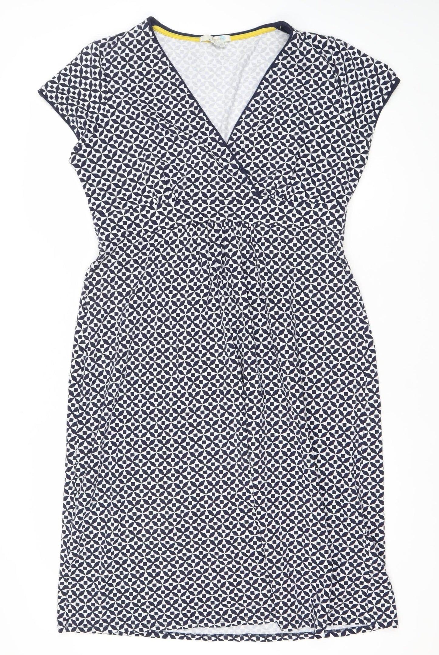Boden Women Blue Geometric Sheath Knee Length Dress Size 16