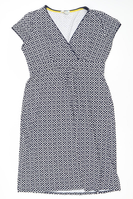 Boden Women Blue Geometric Sheath Knee Length Dress Size 16